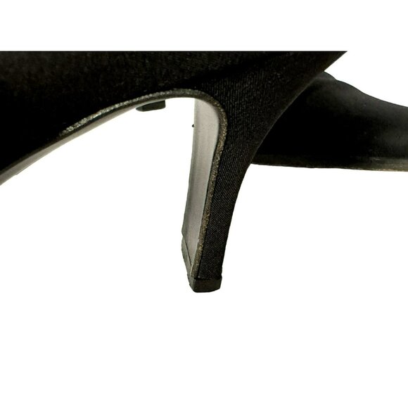 Prada Womens Vero Cucio 37.5  Black Fabric Square Toe Mid Heels Made in Italy - Picture 4 of 9